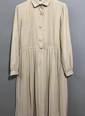 【上新价168】vintage  日本古着prera Marshe香槟色衬衫连衣裙