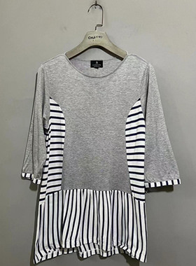 【上新价198】vintage  日本制  法国时装古着LANV1N六分袖体恤