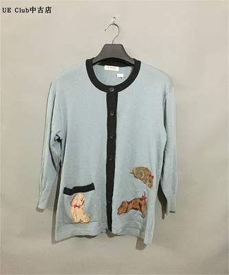 vintage日本制贴布莫兰迪毛衣