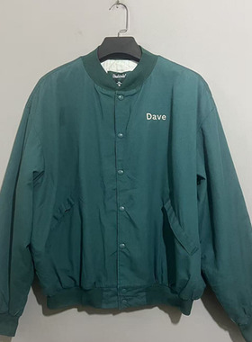 【上新价248】vintage  美国制古着Dunbrooke棒球领夹棉绿色夹克