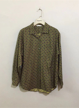 【原 价¥118】vintage  日本制古着QUATORZE巴洛克印花全棉衬衫