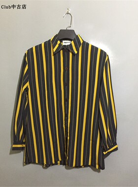 【原 价¥168】vintage  意大利制古着mimmina拼色竖条纹薄料衬衫