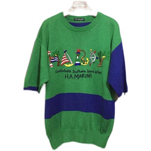 【原 价¥208】vintage 日本制 英国古着HARDY AM1ES童趣短袖毛衣