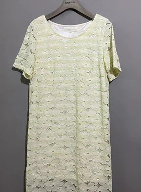 【上新价118】vintage  韩国古着grove镂空钩花浅绿色连衣裙