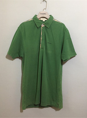 【原 价¥248】vintage  香港制 英国奢侈古着Burbe*ry绿色Polo衫