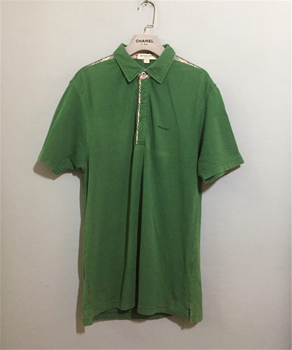 【原 价¥248】vintage  香港制 英国奢侈古着Burbe*ry绿色Polo衫