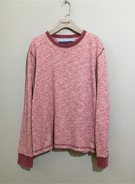 【原 价¥178】vintage  美国古着To*my Hilf1ger暗红色长袖体恤