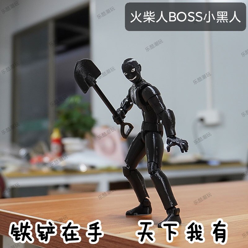 新品潮玩暗黑关节可动小黑人偶