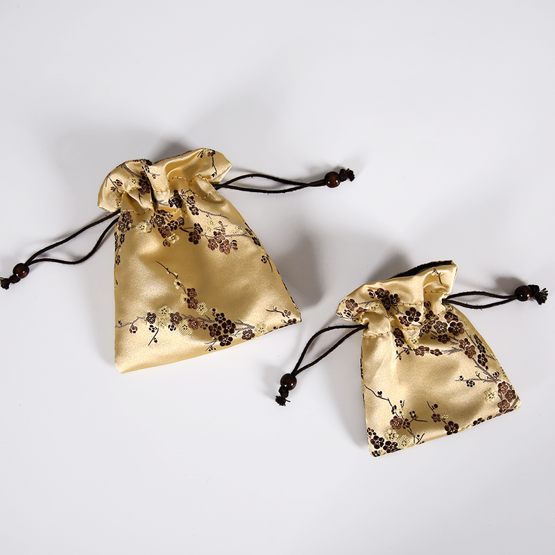 手工刺绣锦囊双层束口梅花福袋子高档文玩核桃佛珠手串饰品收纳袋