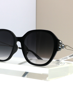 帕莎2025新品墨镜女圆形大框凹造型时尚优雅太阳镜可配近视PS1069