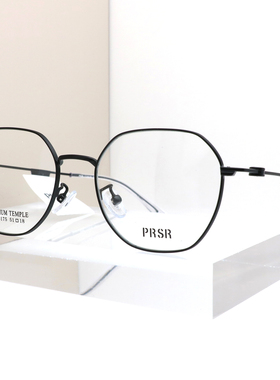 帕莎25新品多边小框钛男韩版女素颜可配度数防蓝光眼镜框PJ75175