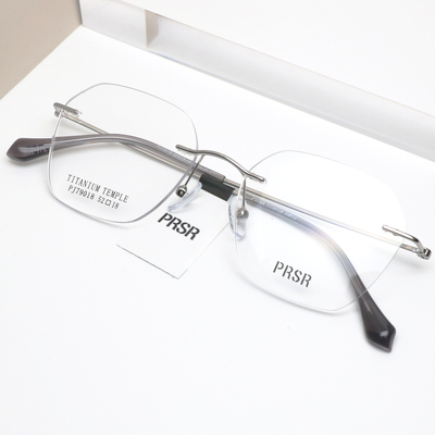 PRSR新款帕莎超轻无框复古近视女钛架配度数防蓝光眼镜架PJ79018