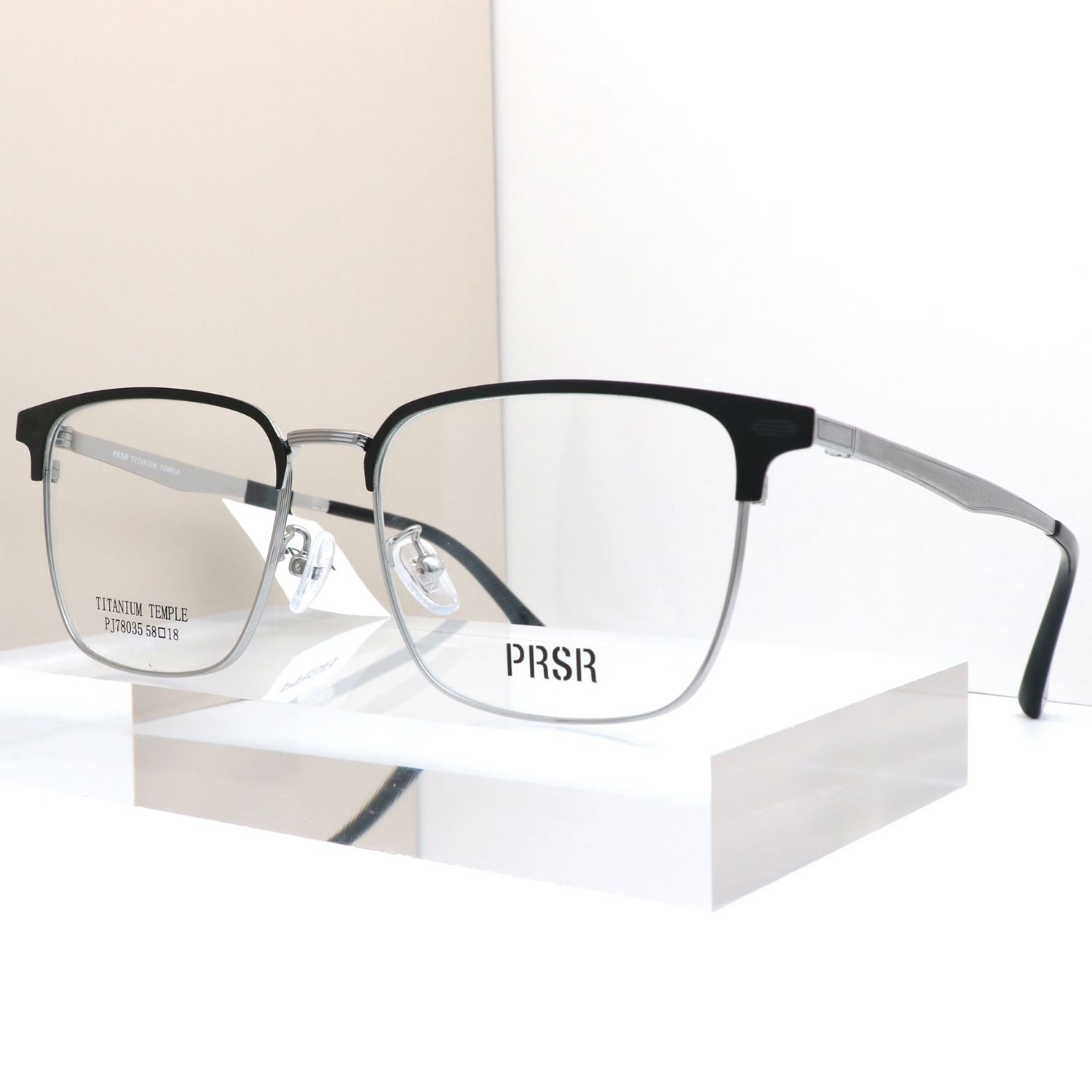 帕莎眼镜眉毛框时尚潮流金属钛腿男士眼镜架配度数近视镜PJ78035