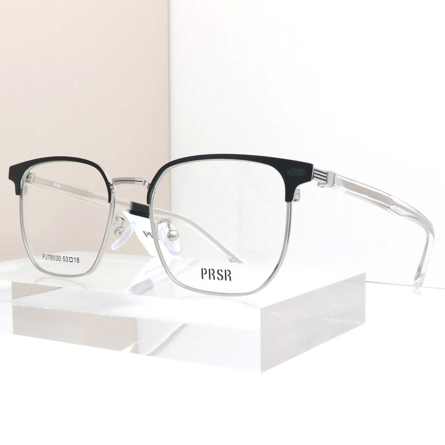帕莎眼镜框男女商务金属镜架钛腿眉毛框半框可配近视镜PJ78030