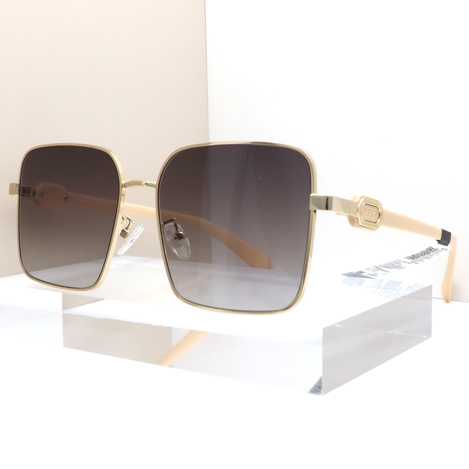 帕莎2026新款太阳镜女士正方形金属大框通勤出街氛围感墨镜PS2083