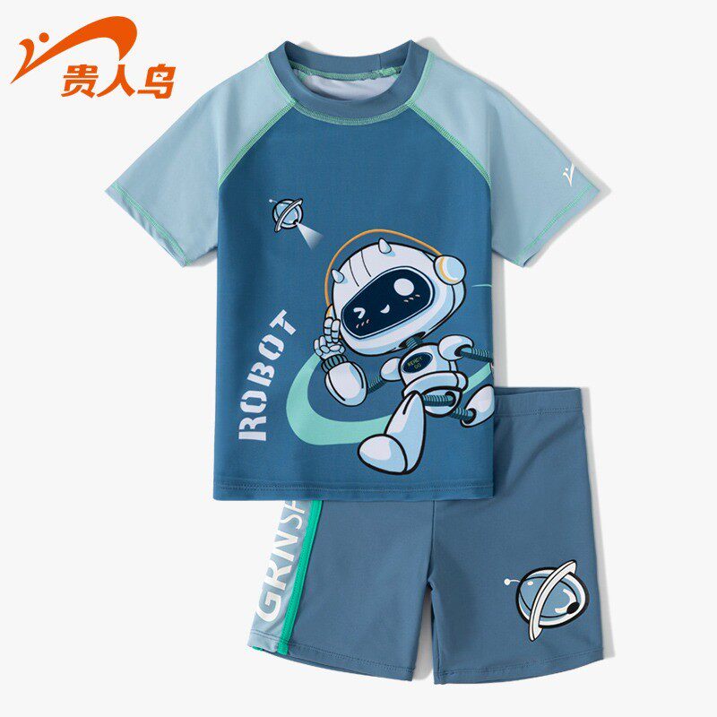 贵人鸟儿童泳衣男孩分体专业小童中大童防晒游泳衣泳裤男款泡温泉