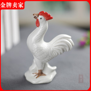 陶瓷生肖動物客廳玄關(guān)雞擺件裝 飾辦公家居飾品簡約現(xiàn)代工藝品擺設(shè)