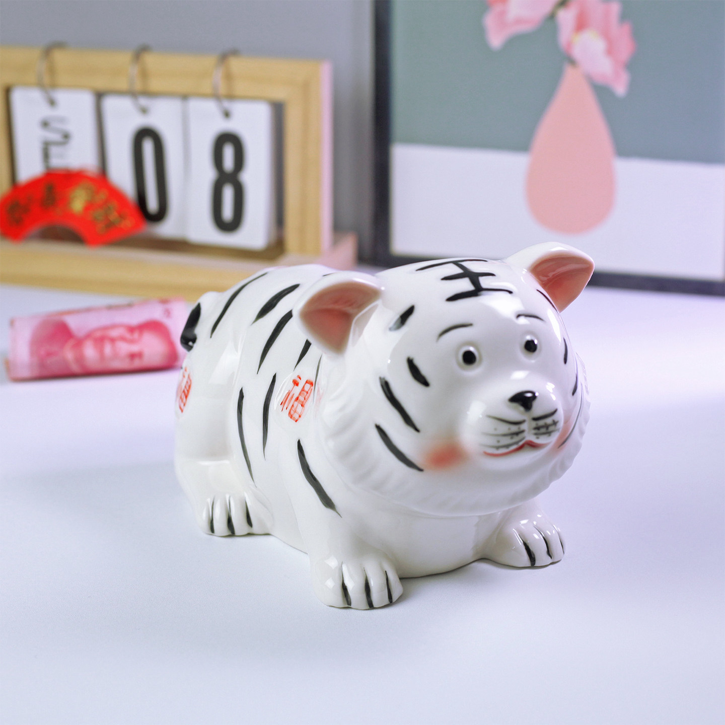老虎储蓄罐虎十二生肖存钱罐陶瓷儿童客厅乔迁新居2025新款储钱罐,节庆用品/礼品,储蓄罐,淘宝优惠券,粉丝福利购,淘宝优惠卷