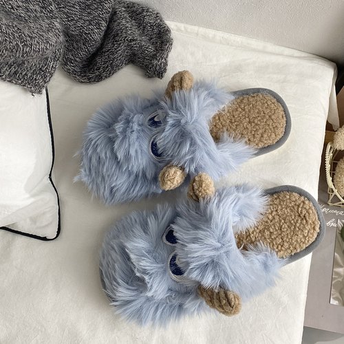 大毛绒可爱少女心软底保暖棉拖鞋