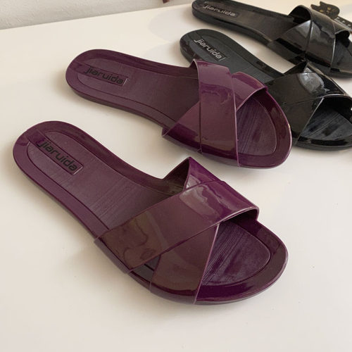 冰凉果冻老式塑料凉拖鞋女