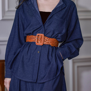 季 节配饰 风 拟梦国风编织风复古宽腰带