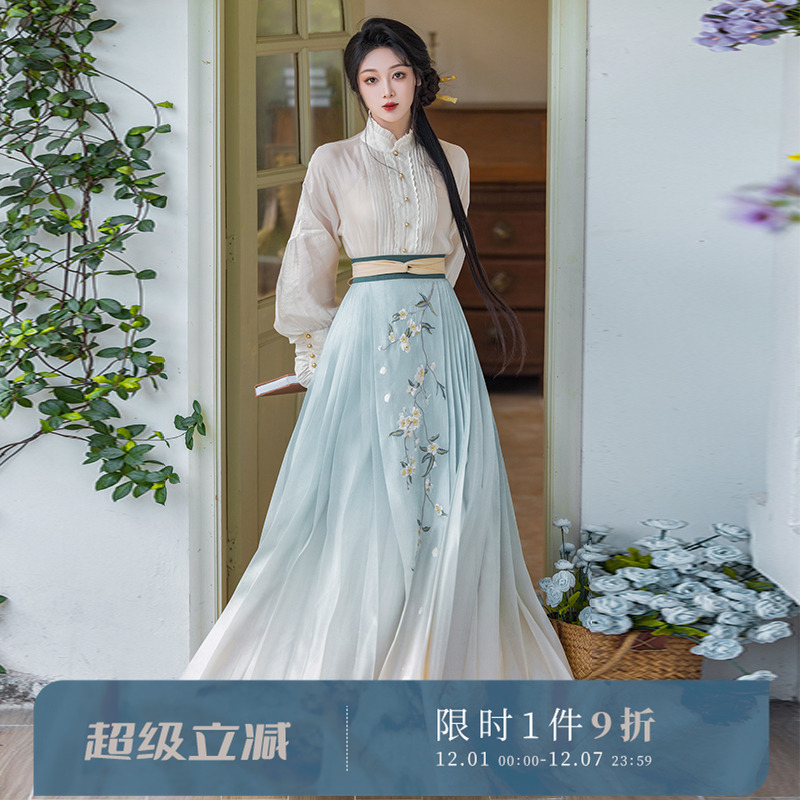 拟梦通勤渐变马面裙汉服