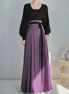 拟梦秋分原创国风日常汉服多色鸡心领衬衫一片式十破裙唐风新中式