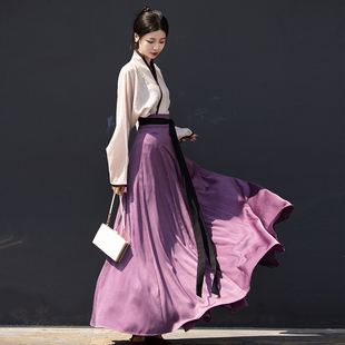 十破裙显瘦唐风日常汉服秋款 一片式 飞机袖 拟梦夏至原创国风配衬衫