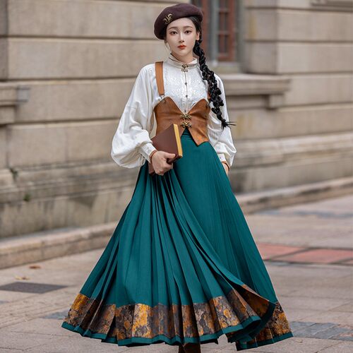 拟梦中长款八分马面裙日常汉服