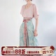 拟梦青釉染短袖 破裙春夏女日常通勤套装 版 原创唐制汉服半臂半袖