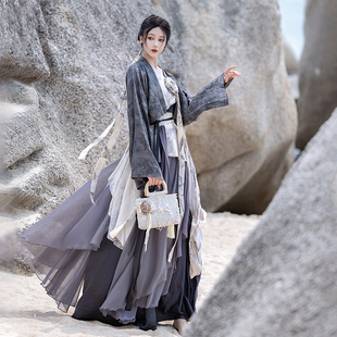 植物染日常轻汉服草木染不规则宋制褙子秋 拟梦无忧国风原创新中式