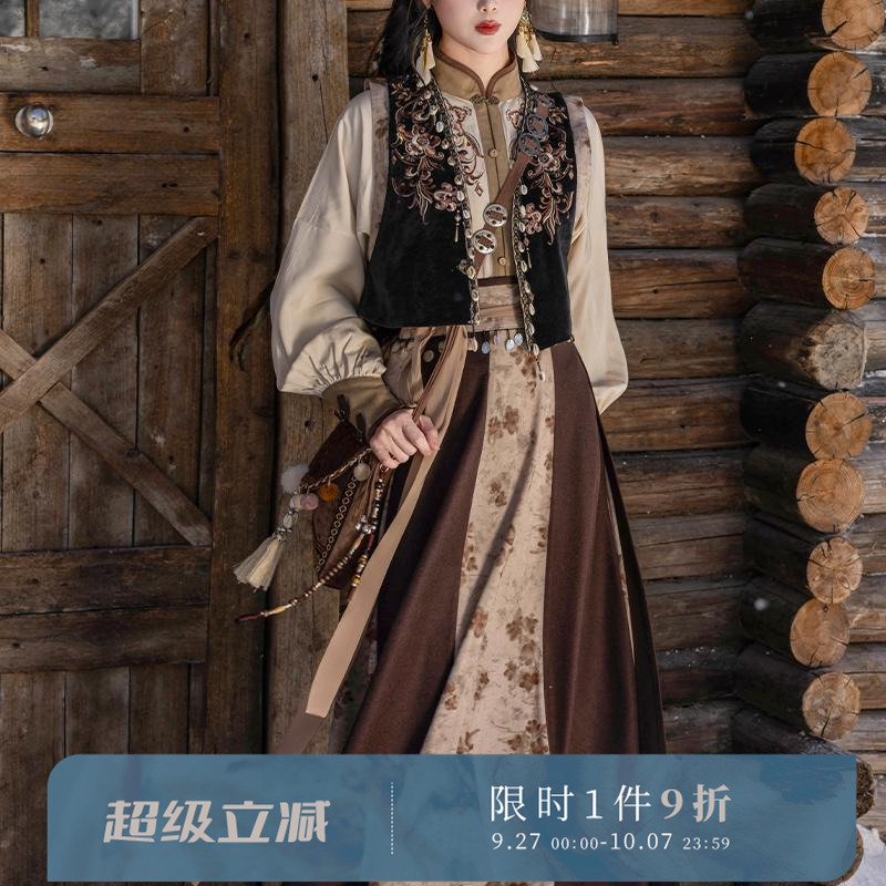 拟梦刺绣异域风唐制改良汉服