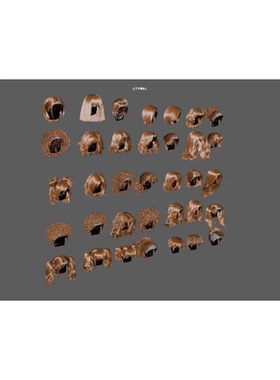 虚幻UE Xgen发型文件合集 高模发型 3D模型