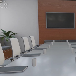 blender会议室三维模型3d素材c4d/fbx/obj公司桌子凳子开会场景