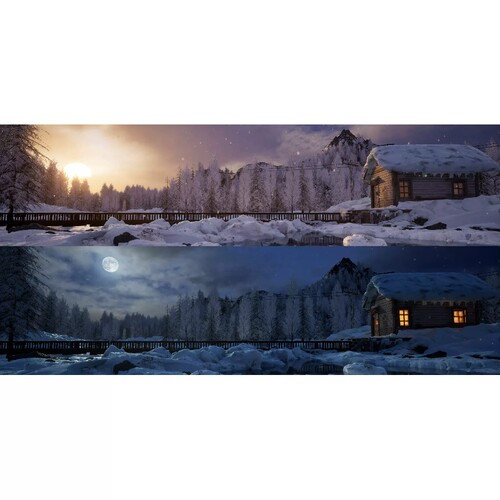 UE5.2动态逼真天空雨雪天气雾云蓝图DayNightPro_BP for Unreal