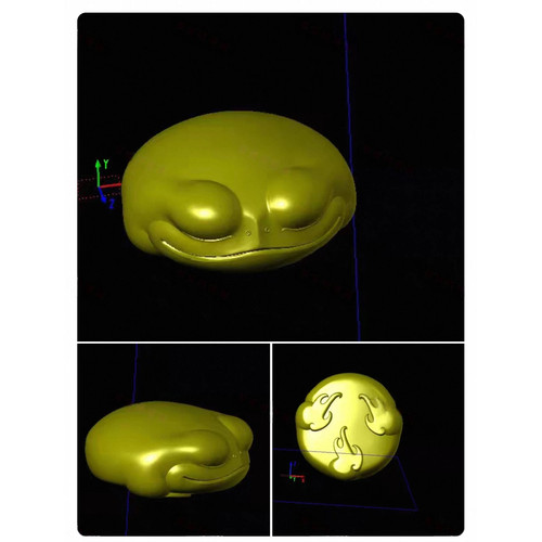 蛙饼青蛙3d打印模型3099 圆雕图立体stl 三维模型 木雕 玉雕图