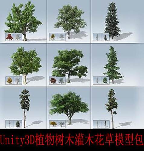 unity3D植物SpeedTree 树木植物灌木花草模型资源包/u3d植物植被