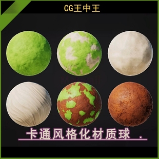 虚幻5UE4.27-5.7+ 2k卡通风格化草地土地沙滩地面材质PNG贴图包