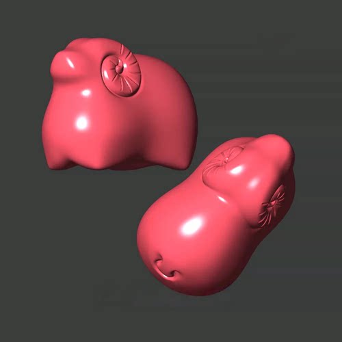 2366_卡通胖小羊手把件STL圆雕图萌系生肖羊3D打印木雕核雕玉雕