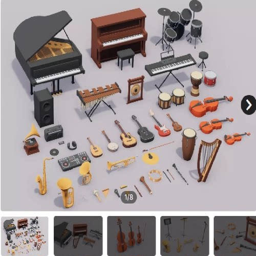 unity乐器Stylized Musical Instruments Pack
