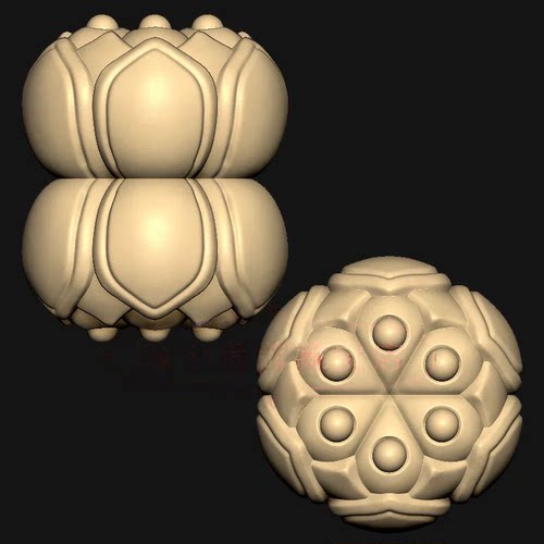 莲花珠桶珠莲子手串三维立体图圆雕图纸stl文件雕刻机3d模型155