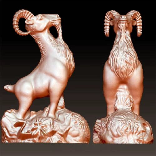 羊摆件立体图源文件圆雕图雕刻机四轴核雕图三维立体图stl 3d打印