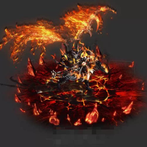 传奇boss怪物燃炎神魔八方向魔幻怪物自定义特效怪物PNG序列帧素
