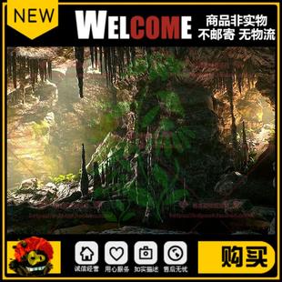 UE4虚幻 模块化洞穴山洞钟乳岩石武侠仙侠溶洞泥土绿植场景3D模型