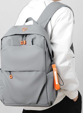 新款男士简约双肩包商务电脑包大容量学生书包休闲防水旅行背包潮