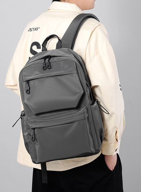 双肩背包男士商务通勤电脑包休闲时尚大学生书包大容量户外旅行包