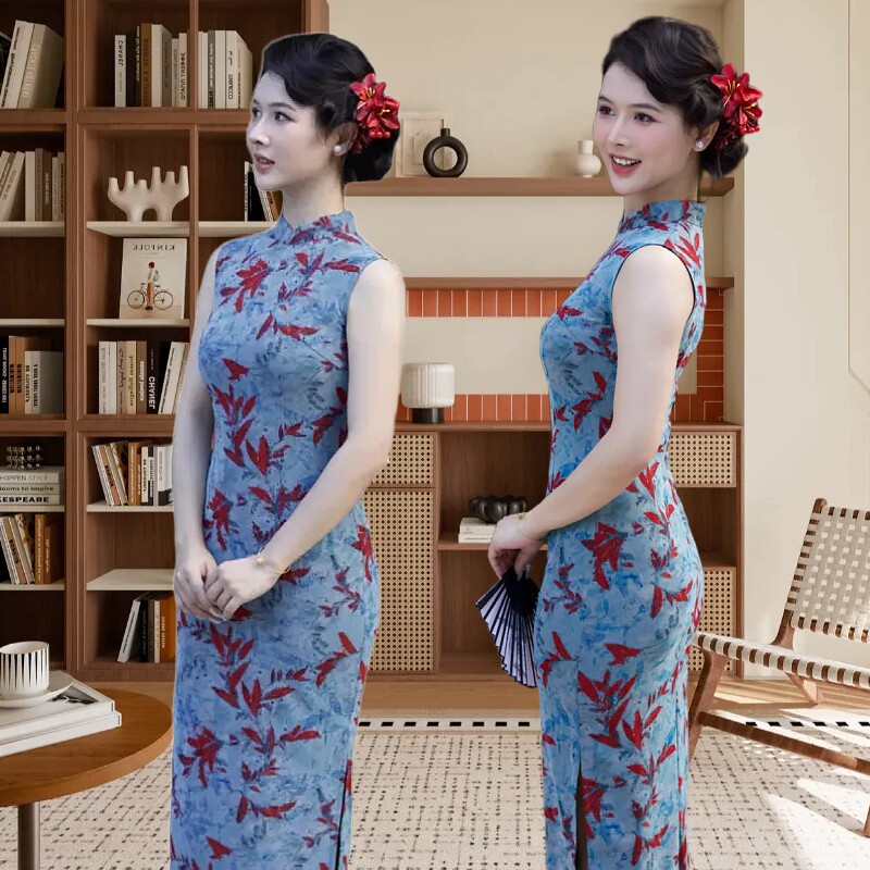 新中式碎花时尚显瘦少女日常旗袍