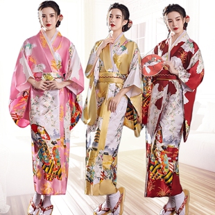 日式餐厅前台迎宾报和服抖音网红拍照写真2025新款绸缎大码家居服