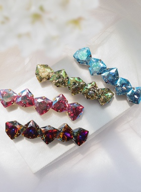 PUPU 韩国进口施家水晶发夹 弹簧夹高端复古抓夹高级感发夹后脑勺