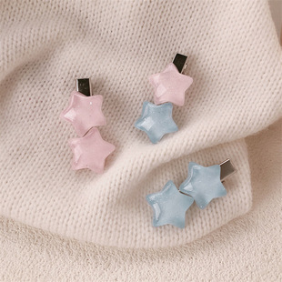 闪粉果冻色发夹五角星鸭嘴夹发夹头饰可爱甜美少女侧边刘海夹发饰